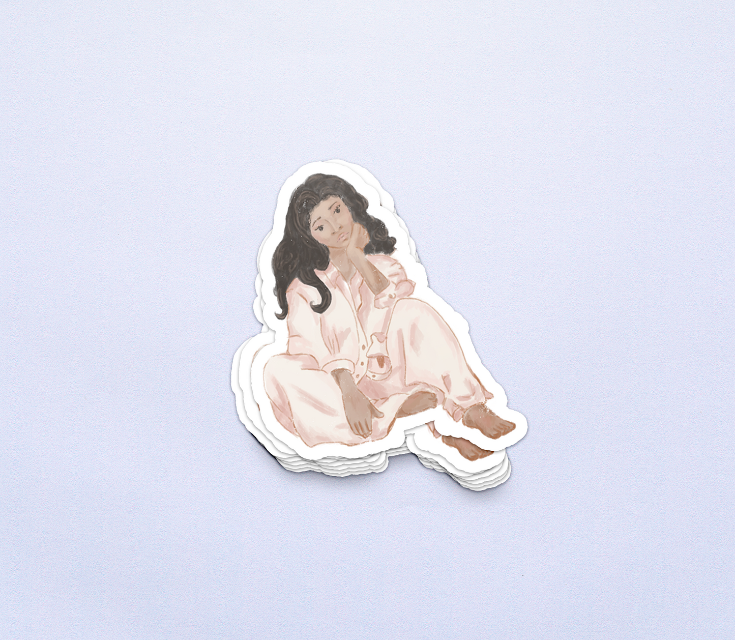 New Me Moment Collection - Lady in Pink Pjs Sticker 🩷✨