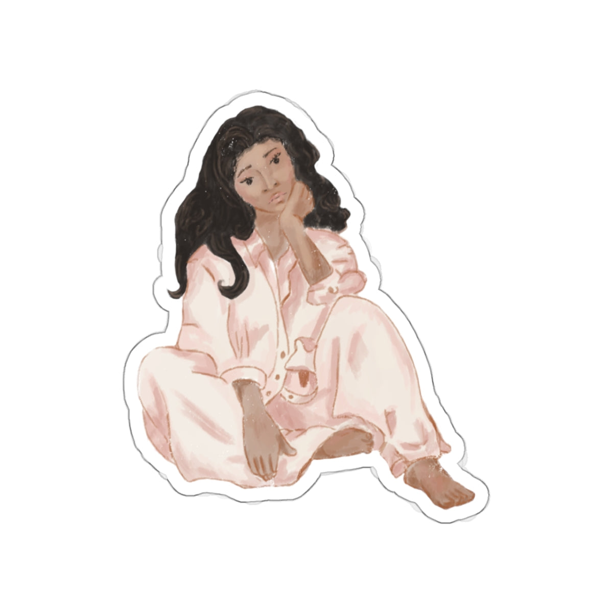 New Me Moment Collection - Lady in Pink Pjs Sticker 🩷✨